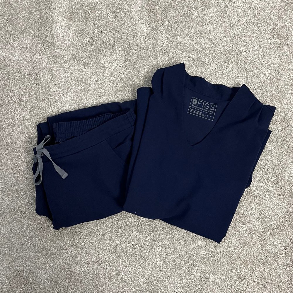 FIGS Navy Blue  Scrub Set with Yola Pants